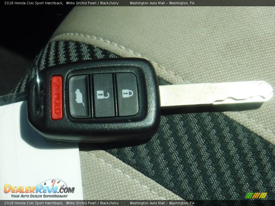 2018 Honda Civic Sport Hatchback White Orchid Pearl / Black/Ivory Photo #26