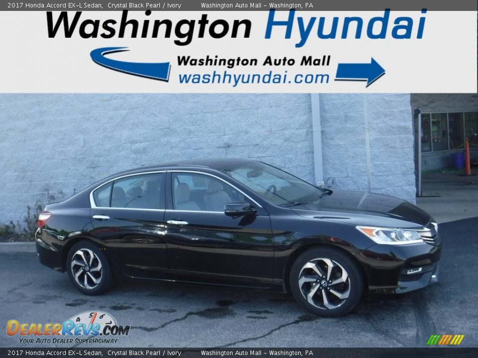 2017 Honda Accord EX-L Sedan Crystal Black Pearl / Ivory Photo #2