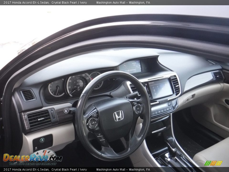 2017 Honda Accord EX-L Sedan Crystal Black Pearl / Ivory Photo #11