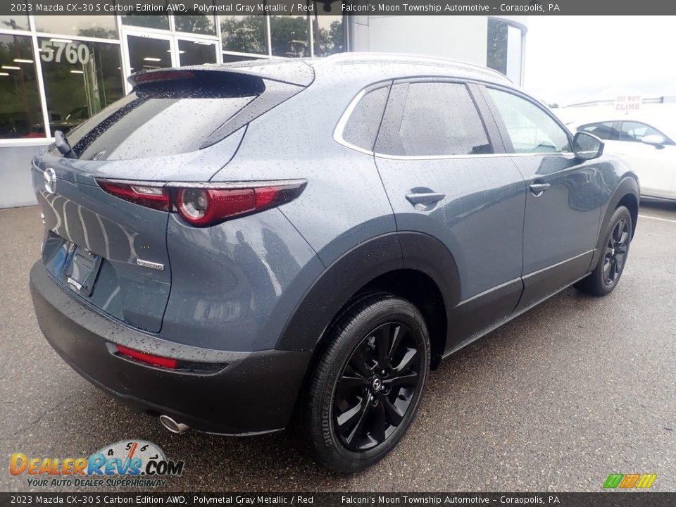 2023 Mazda CX-30 S Carbon Edition AWD Polymetal Gray Metallic / Red Photo #2