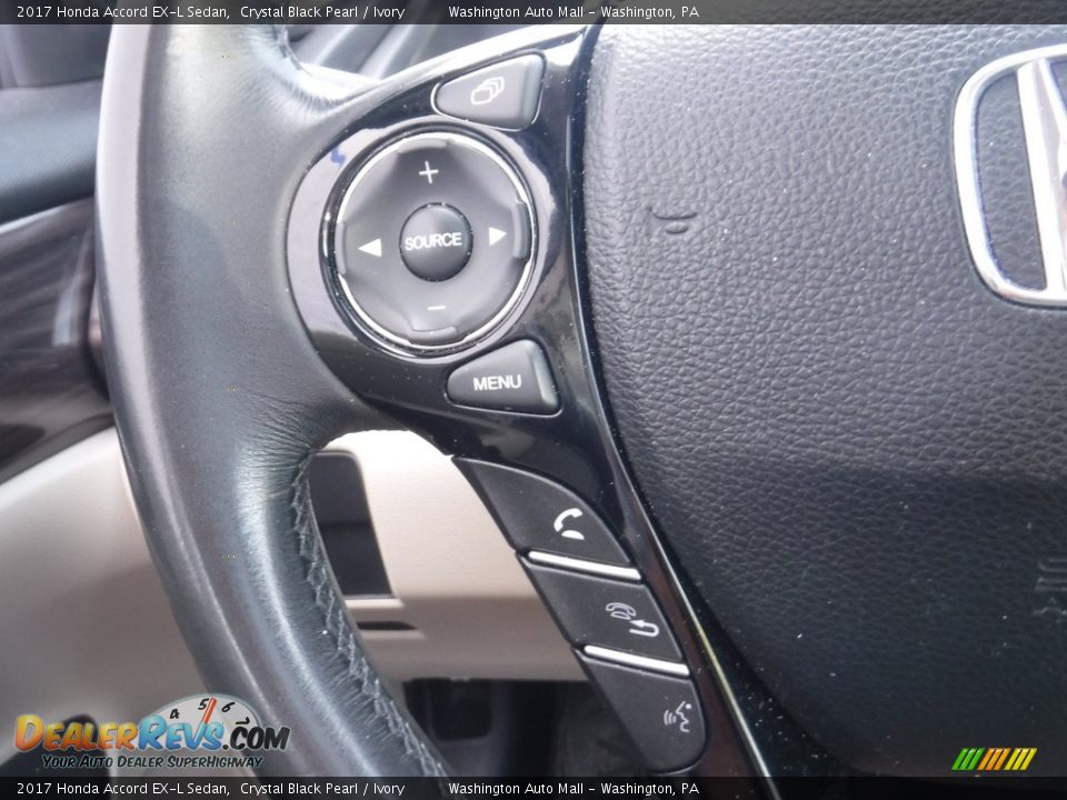 2017 Honda Accord EX-L Sedan Crystal Black Pearl / Ivory Photo #26