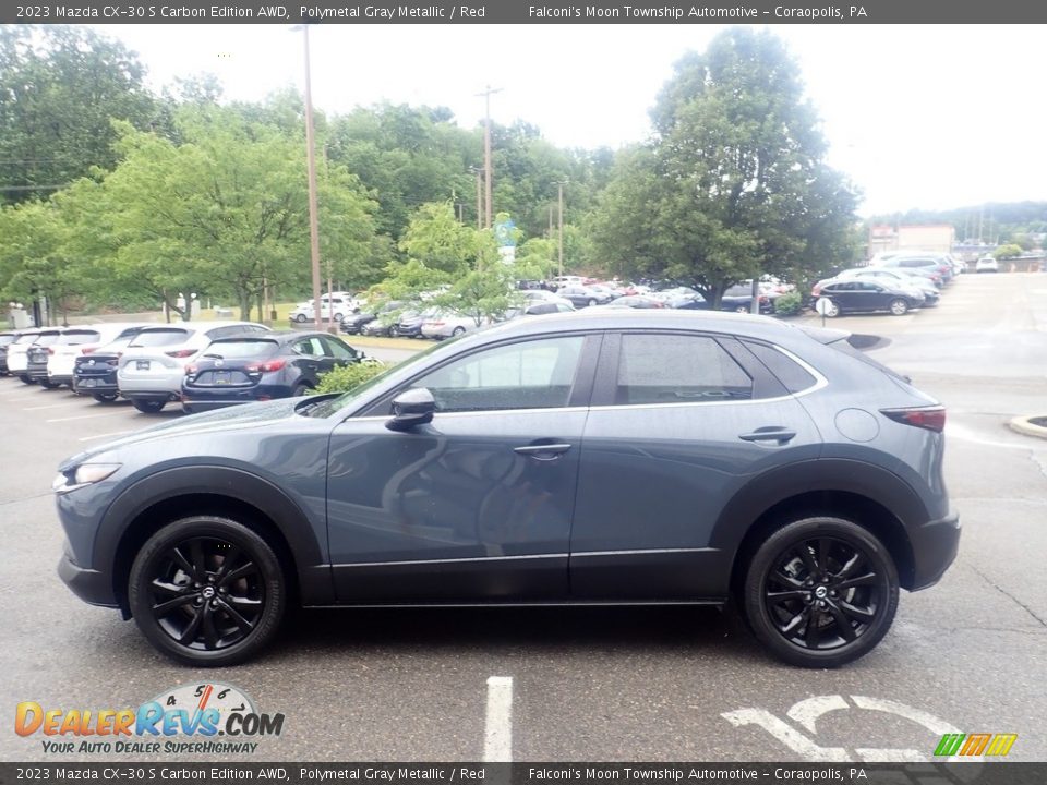 2023 Mazda CX-30 S Carbon Edition AWD Polymetal Gray Metallic / Red Photo #6