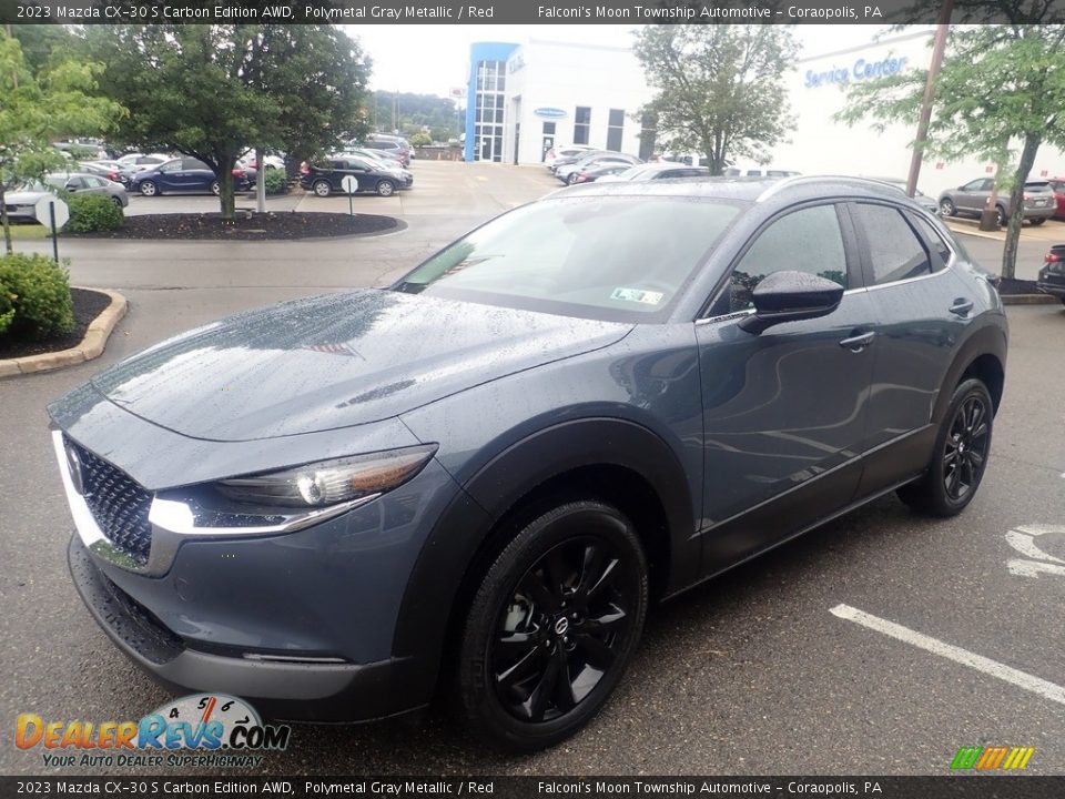 2023 Mazda CX-30 S Carbon Edition AWD Polymetal Gray Metallic / Red Photo #7