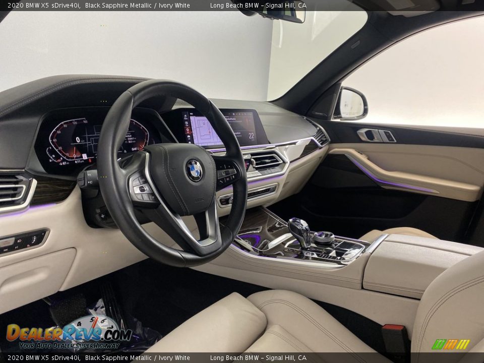 2020 BMW X5 sDrive40i Black Sapphire Metallic / Ivory White Photo #14