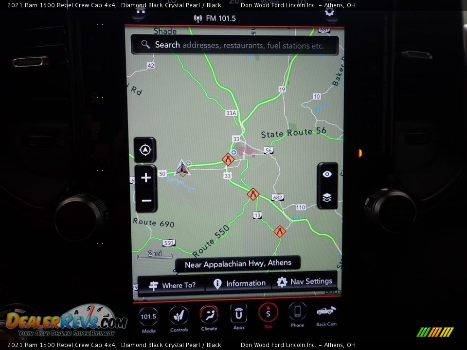 2021 Ram 1500 Rebel Crew Cab 4x4 Diamond Black Crystal Pearl / Black Photo #3