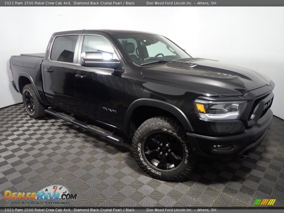 2021 Ram 1500 Rebel Crew Cab 4x4 Diamond Black Crystal Pearl / Black Photo #5