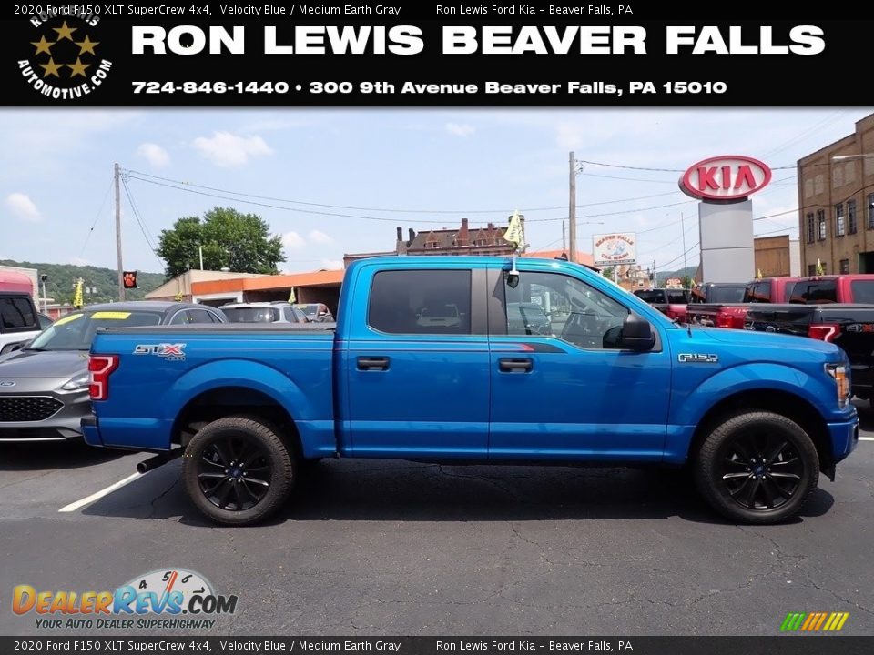 2020 Ford F150 XLT SuperCrew 4x4 Velocity Blue / Medium Earth Gray Photo #1