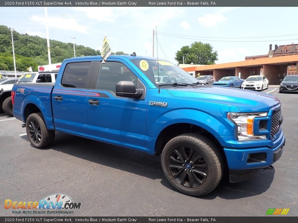 2020 Ford F150 XLT SuperCrew 4x4 Velocity Blue / Medium Earth Gray Photo #2