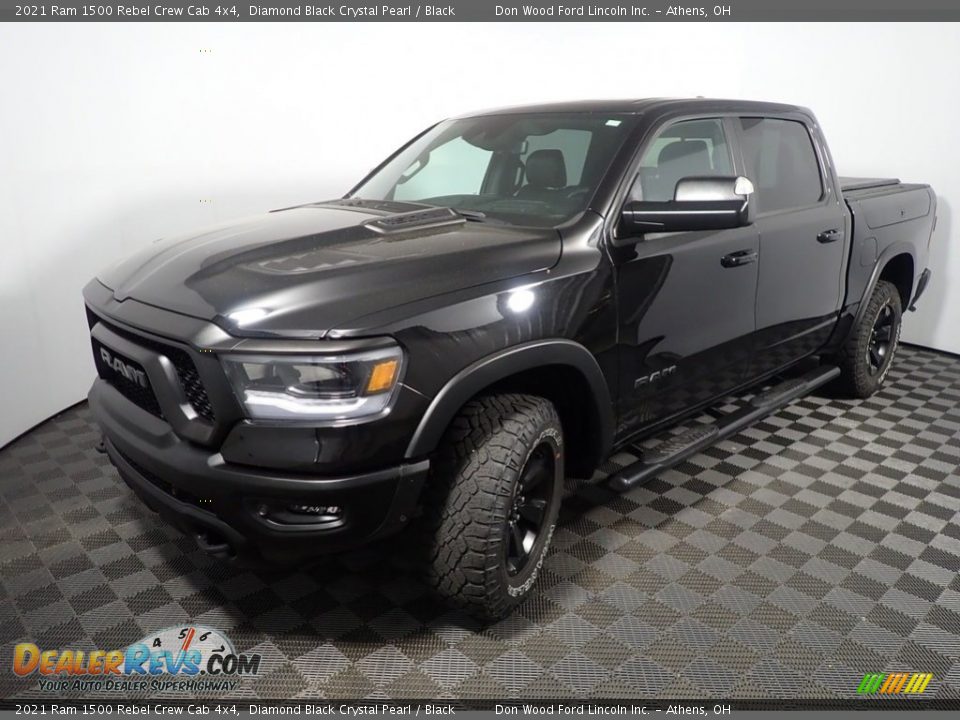 2021 Ram 1500 Rebel Crew Cab 4x4 Diamond Black Crystal Pearl / Black Photo #11