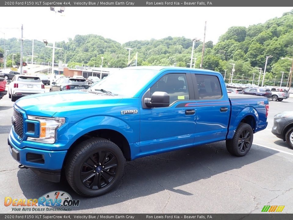 2020 Ford F150 XLT SuperCrew 4x4 Velocity Blue / Medium Earth Gray Photo #4
