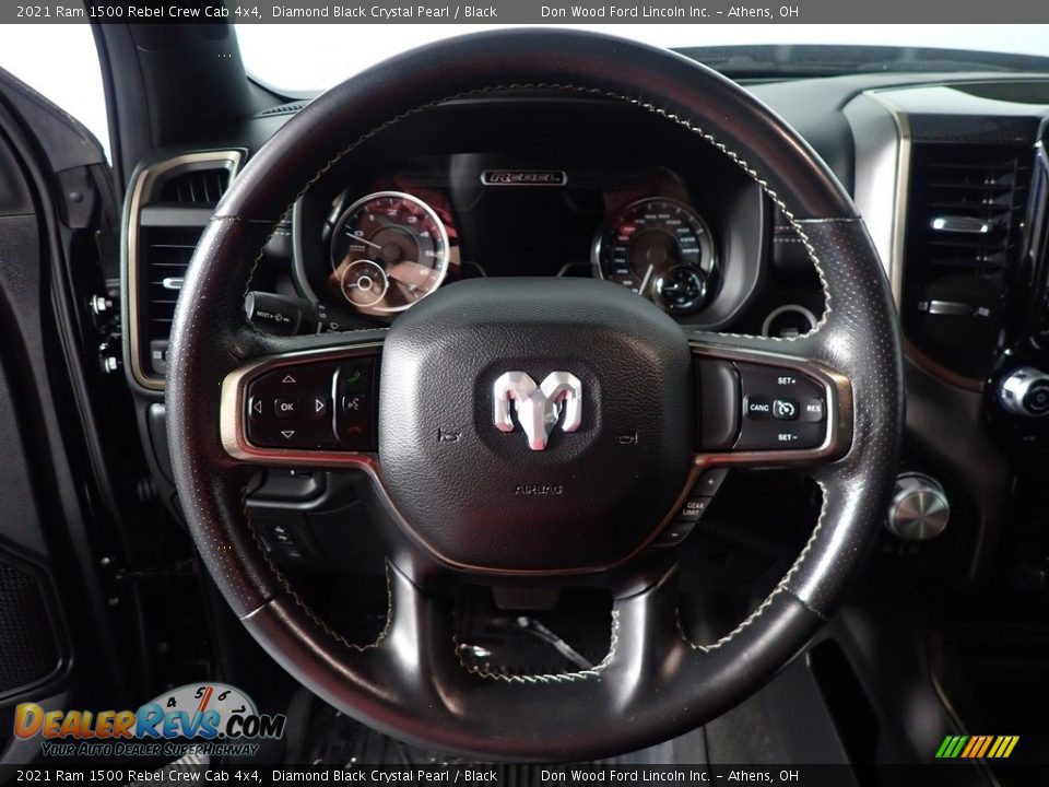 2021 Ram 1500 Rebel Crew Cab 4x4 Diamond Black Crystal Pearl / Black Photo #26