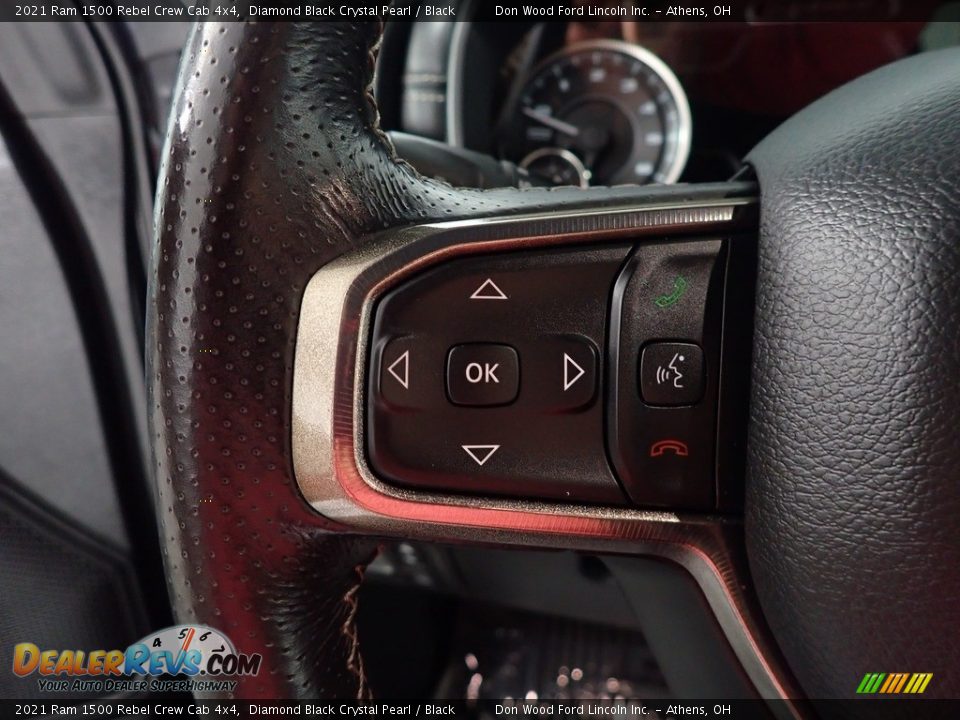 2021 Ram 1500 Rebel Crew Cab 4x4 Diamond Black Crystal Pearl / Black Photo #28