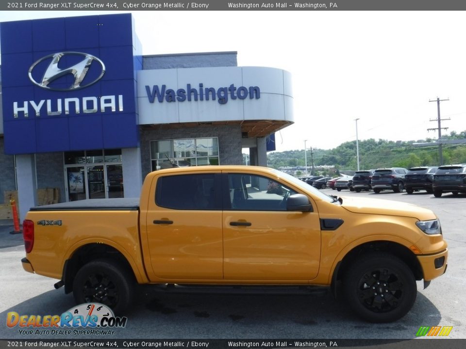 2021 Ford Ranger XLT SuperCrew 4x4 Cyber Orange Metallic / Ebony Photo #2