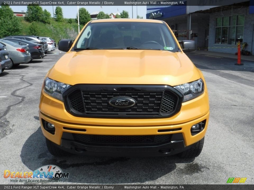 2021 Ford Ranger XLT SuperCrew 4x4 Cyber Orange Metallic / Ebony Photo #7