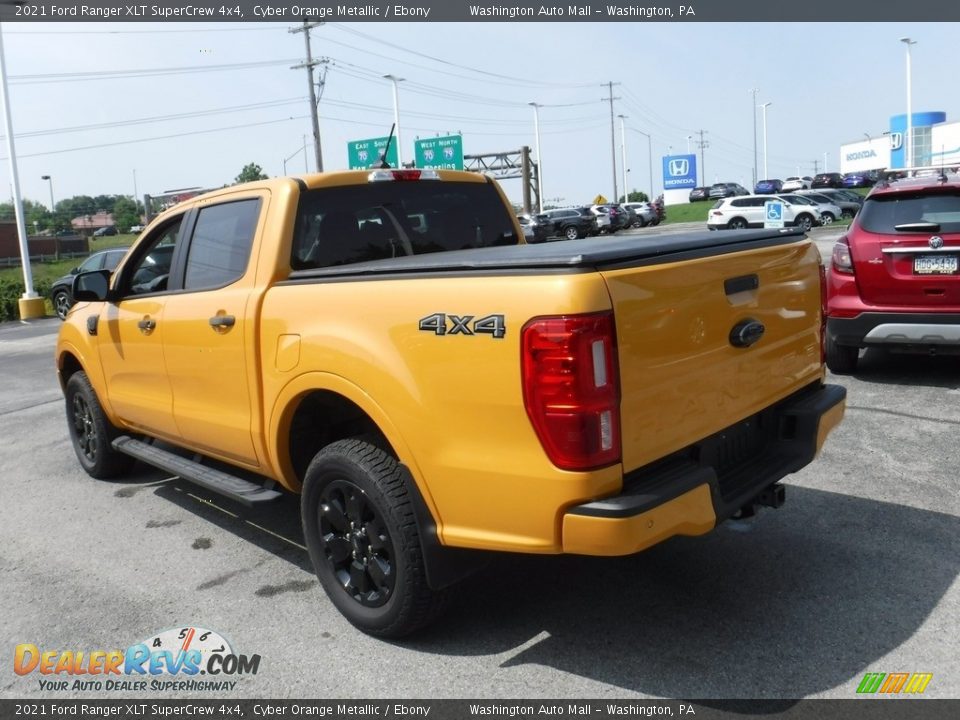 2021 Ford Ranger XLT SuperCrew 4x4 Cyber Orange Metallic / Ebony Photo #10