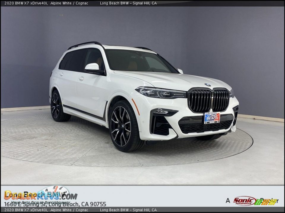 2020 BMW X7 xDrive40i Alpine White / Cognac Photo #1