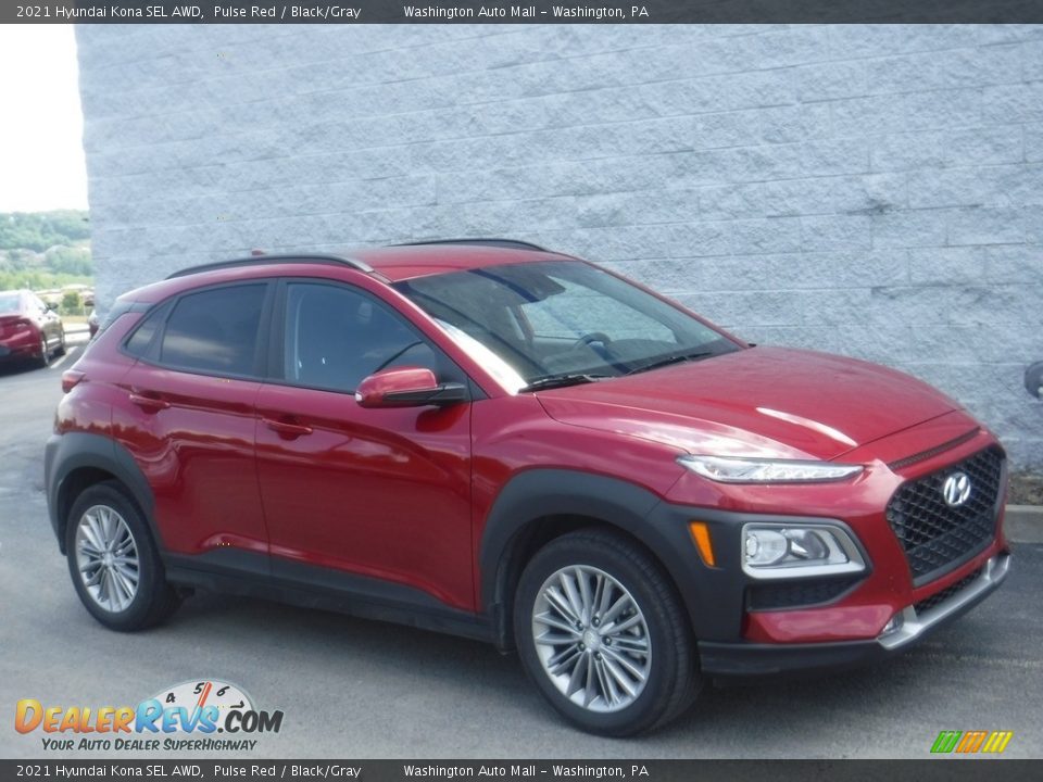 2021 Hyundai Kona SEL AWD Pulse Red / Black/Gray Photo #1