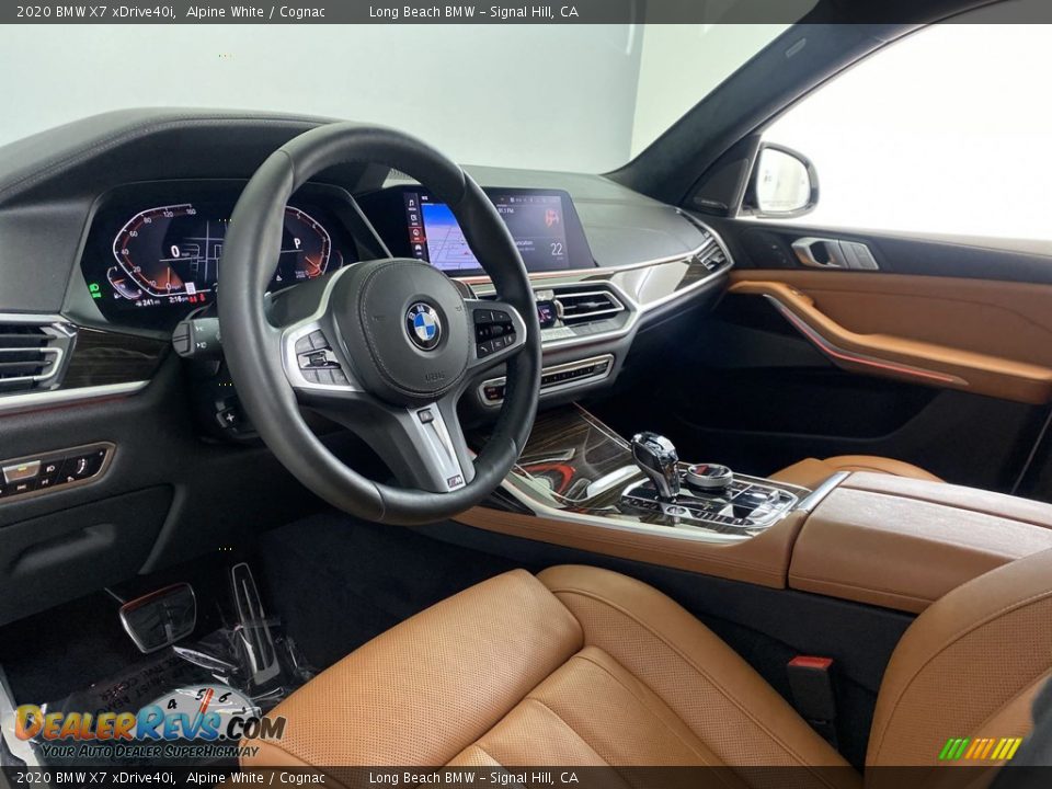 2020 BMW X7 xDrive40i Alpine White / Cognac Photo #15