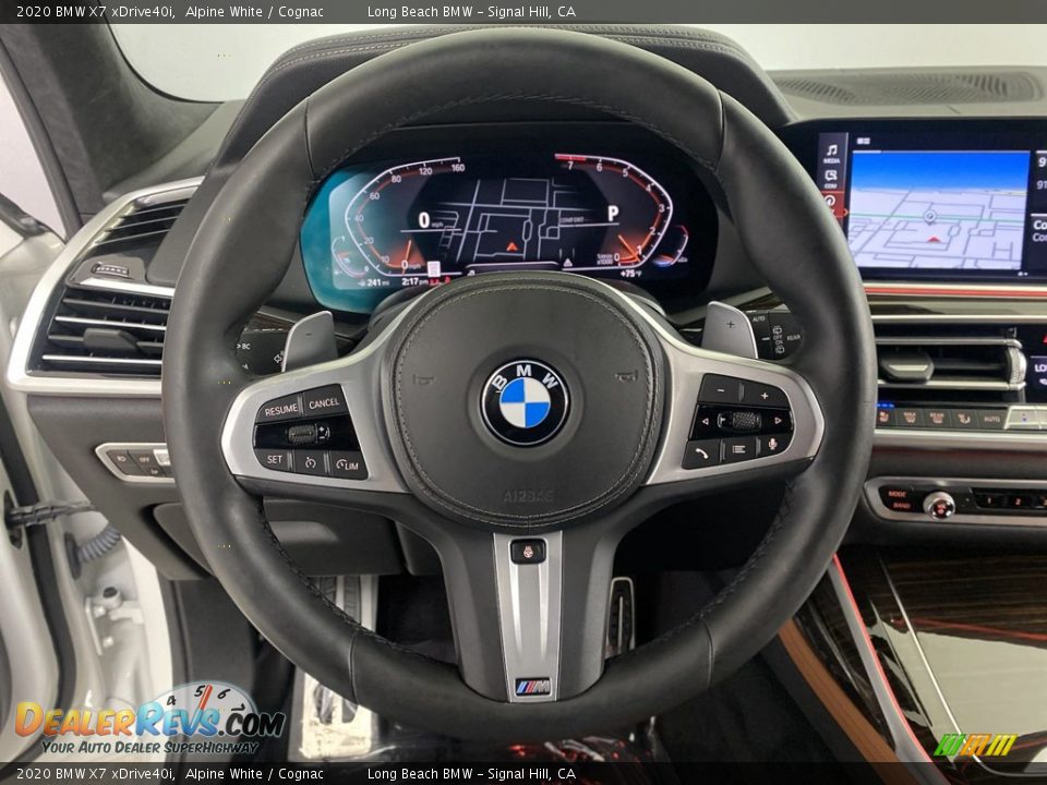 2020 BMW X7 xDrive40i Alpine White / Cognac Photo #17