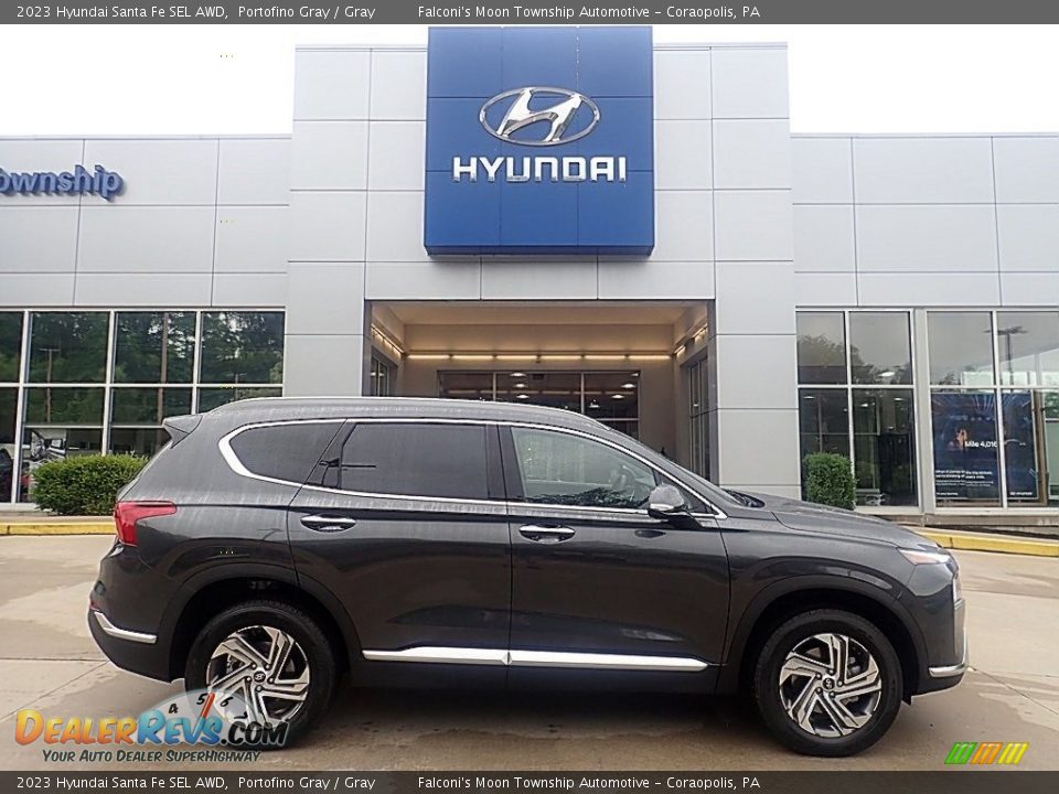 Portofino Gray 2023 Hyundai Santa Fe SEL AWD Photo #1