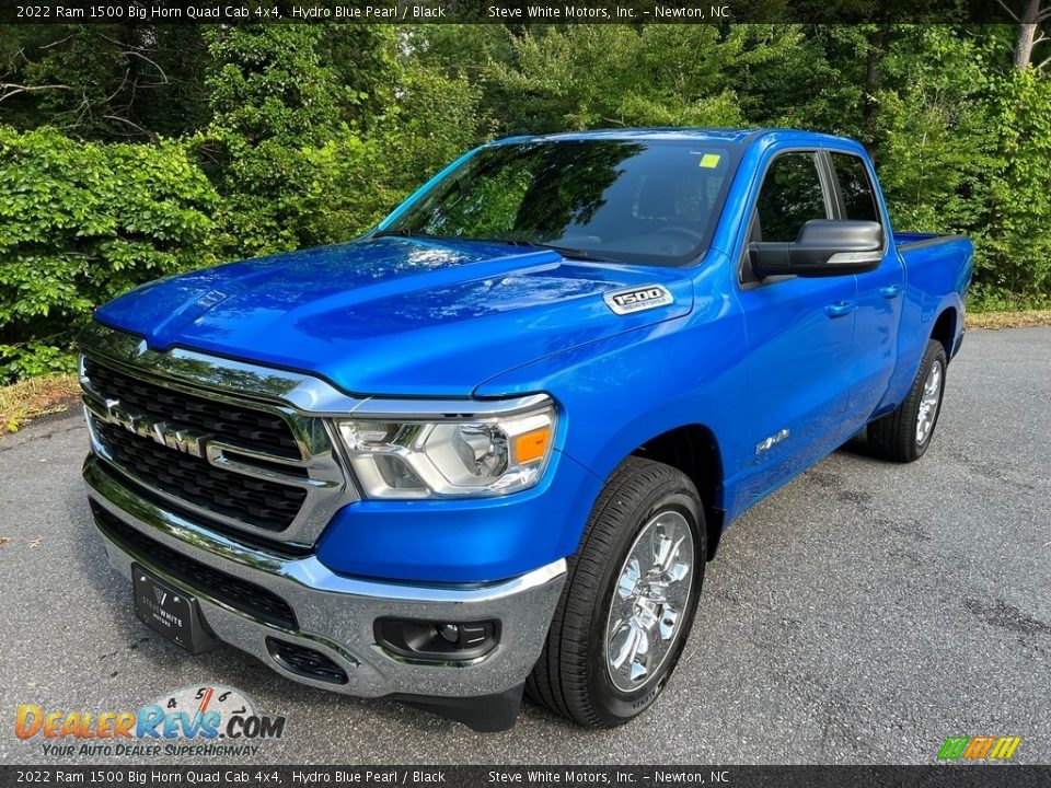 2022 Ram 1500 Big Horn Quad Cab 4x4 Hydro Blue Pearl / Black Photo #2