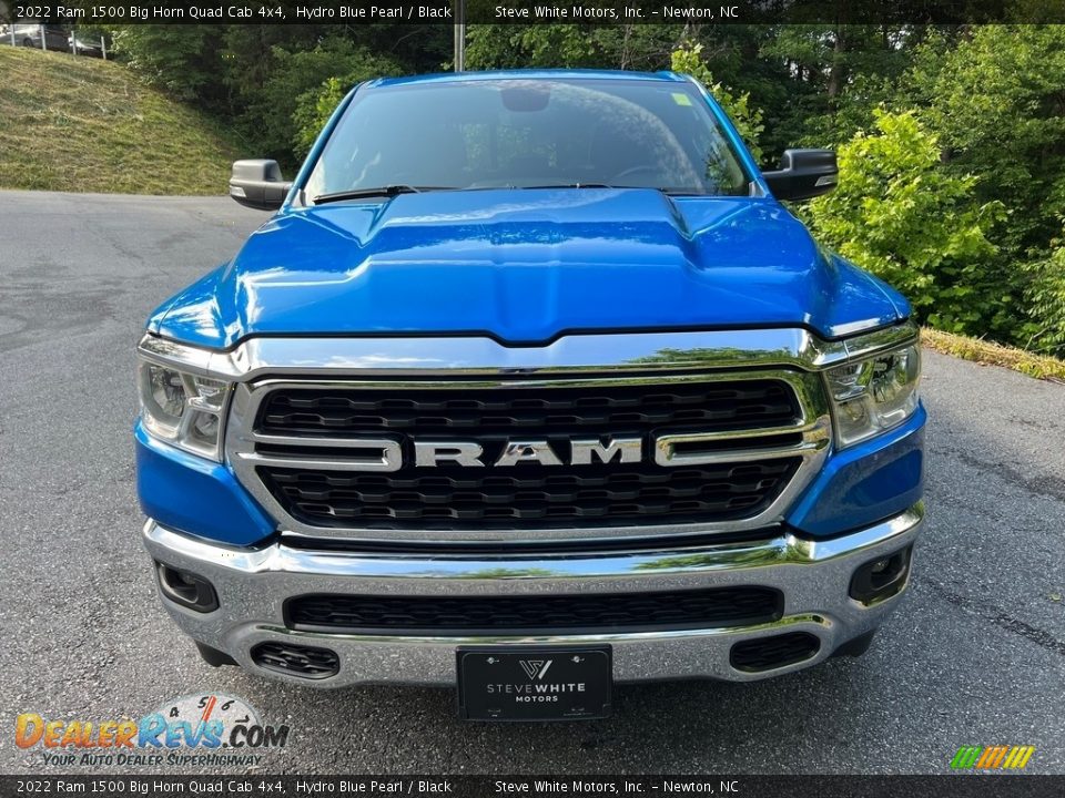 2022 Ram 1500 Big Horn Quad Cab 4x4 Hydro Blue Pearl / Black Photo #3