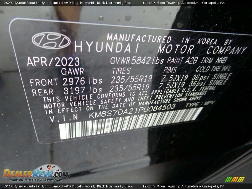 2023 Hyundai Santa Fe Hybrid Limited AWD Plug-In Hybrid Black Noir Pearl / Black Photo #18