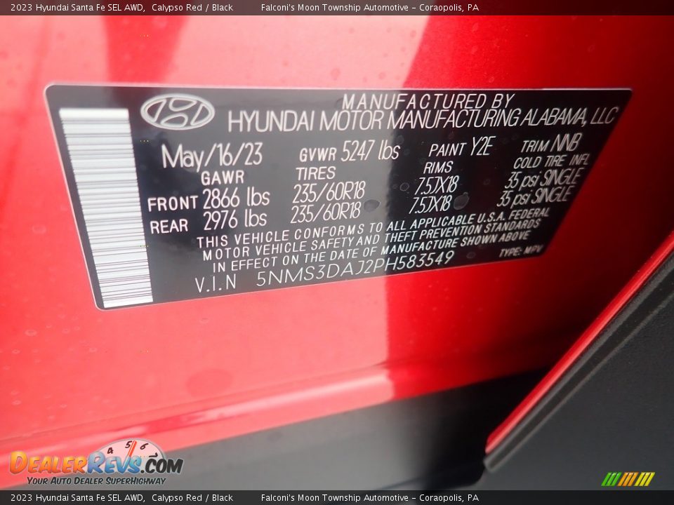 2023 Hyundai Santa Fe SEL AWD Calypso Red / Black Photo #18