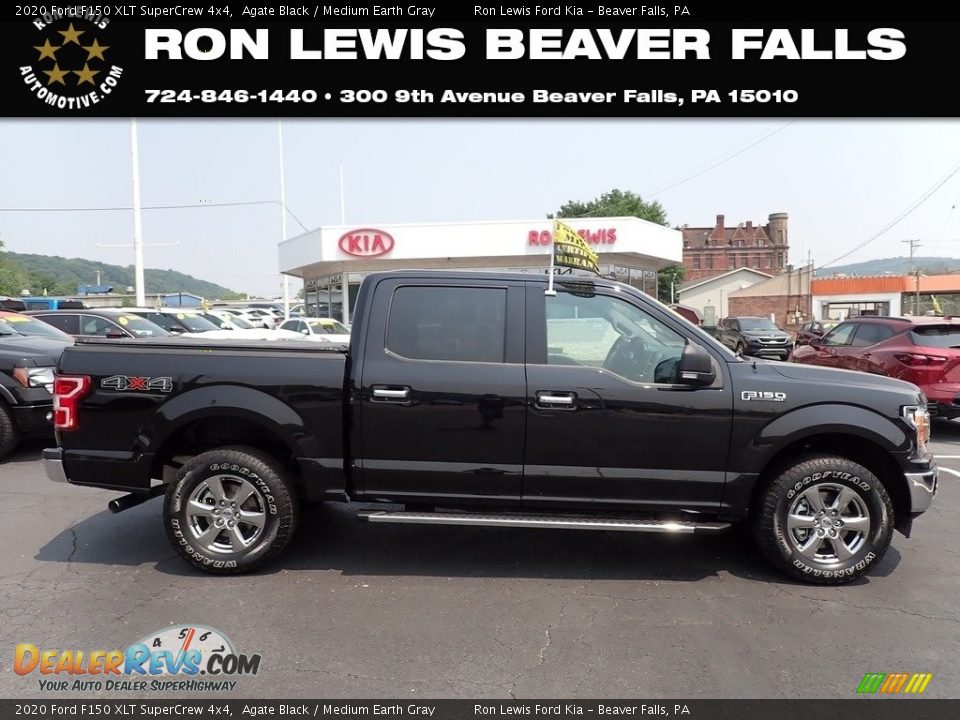 2020 Ford F150 XLT SuperCrew 4x4 Agate Black / Medium Earth Gray Photo #1