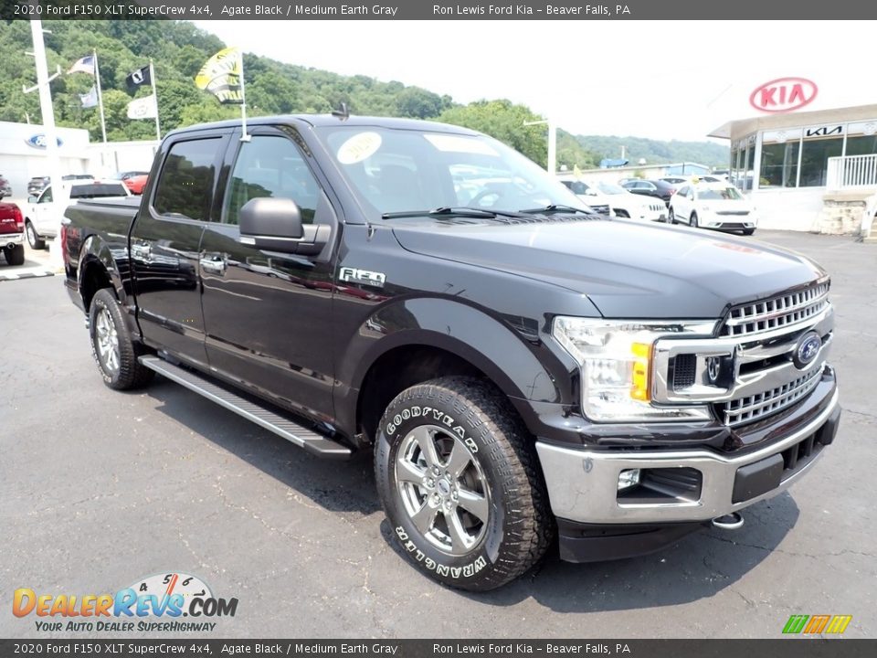 2020 Ford F150 XLT SuperCrew 4x4 Agate Black / Medium Earth Gray Photo #2