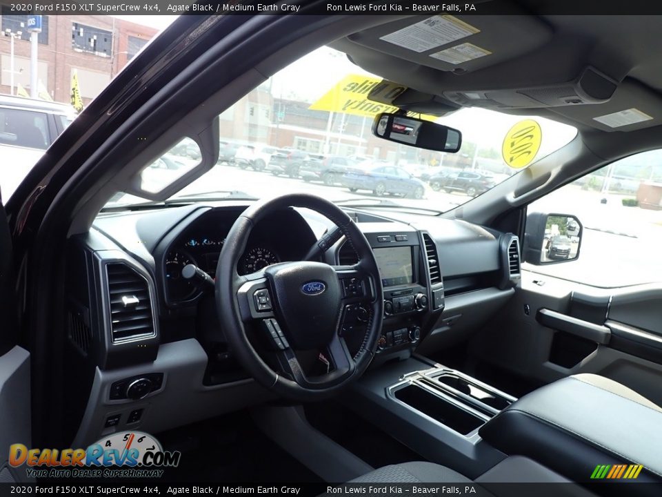 2020 Ford F150 XLT SuperCrew 4x4 Agate Black / Medium Earth Gray Photo #13