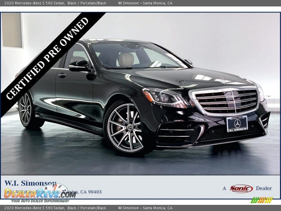 2020 Mercedes-Benz S 560 Sedan Black / Porcelain/Black Photo #1