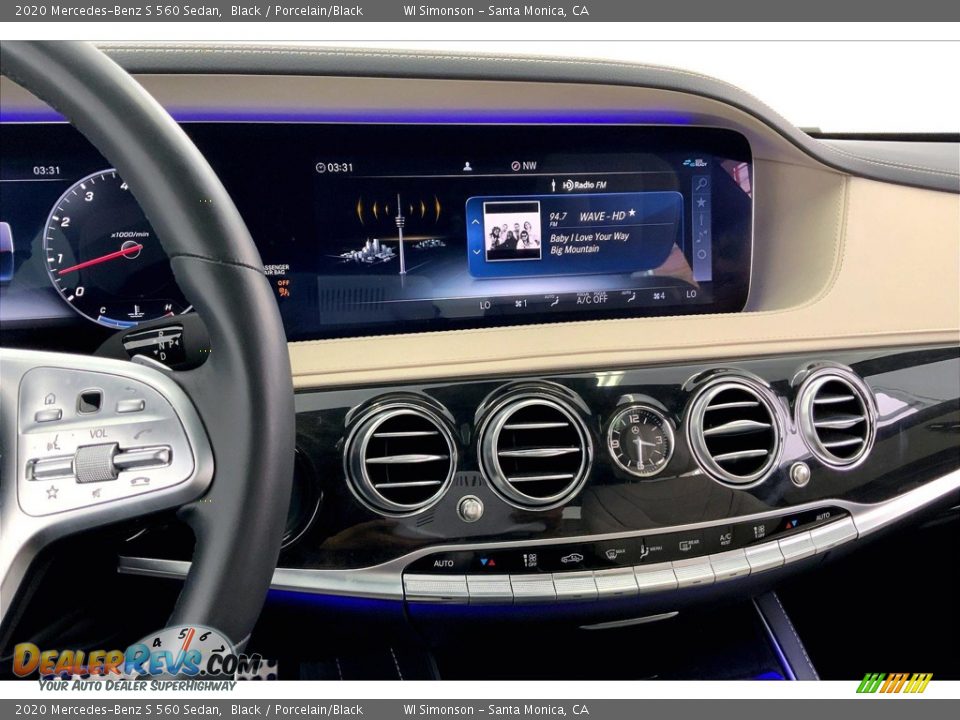 2020 Mercedes-Benz S 560 Sedan Black / Porcelain/Black Photo #5