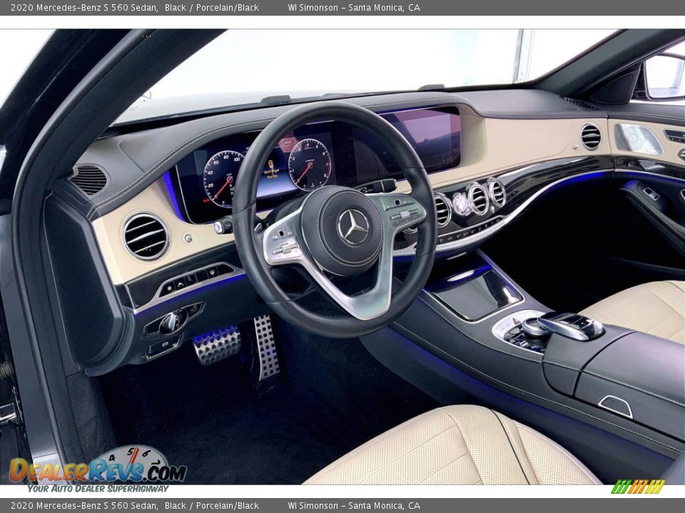 2020 Mercedes-Benz S 560 Sedan Black / Porcelain/Black Photo #14