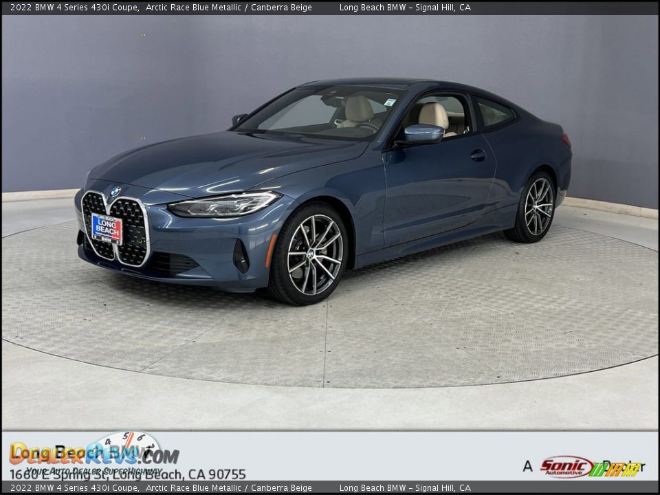 2022 BMW 4 Series 430i Coupe Arctic Race Blue Metallic / Canberra Beige Photo #1