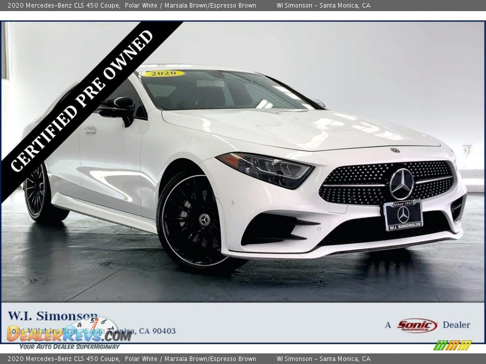 2020 Mercedes-Benz CLS 450 Coupe Polar White / Marsala Brown/Espresso Brown Photo #1