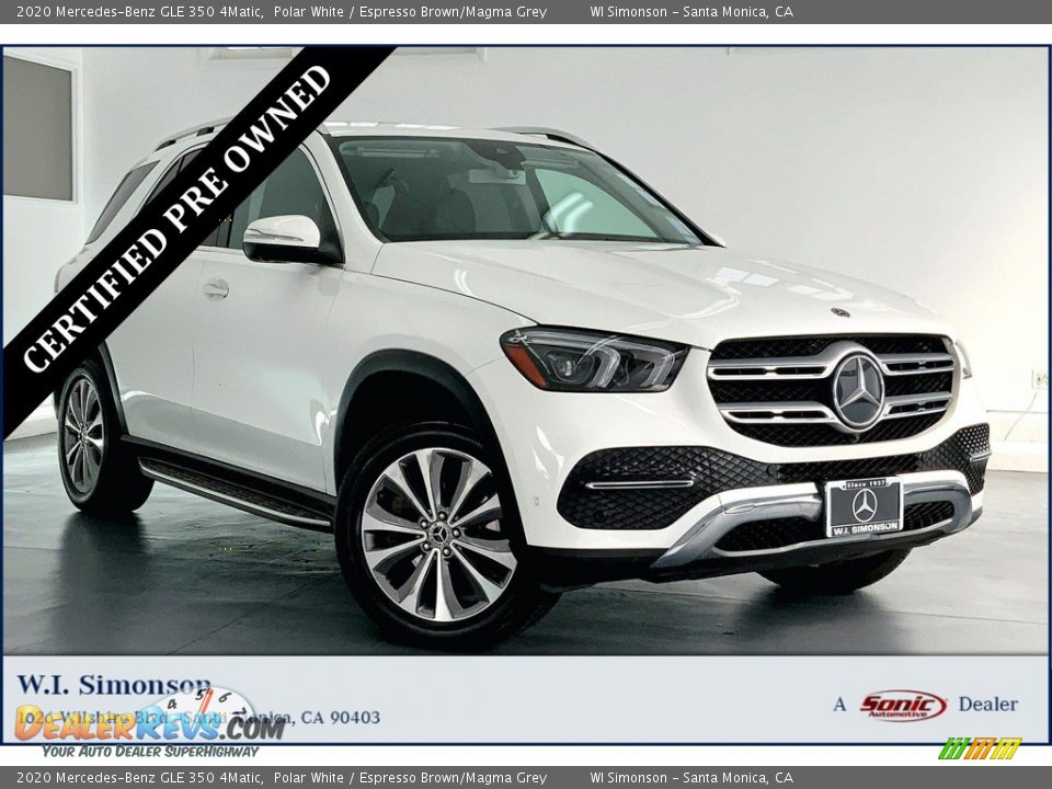 2020 Mercedes-Benz GLE 350 4Matic Polar White / Espresso Brown/Magma Grey Photo #1