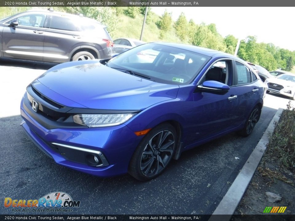 2020 Honda Civic Touring Sedan Aegean Blue Metallic / Black Photo #3