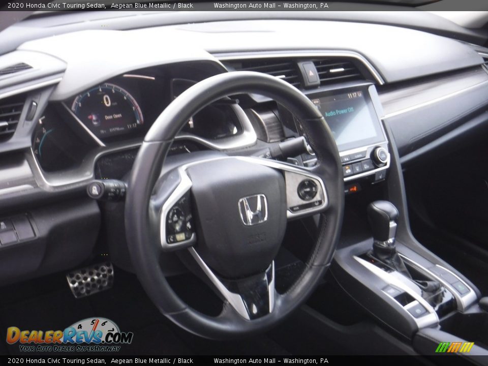 2020 Honda Civic Touring Sedan Aegean Blue Metallic / Black Photo #9