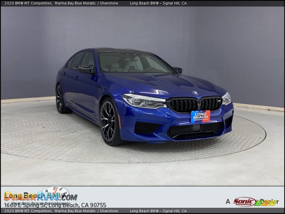 2020 BMW M5 Competition Marina Bay Blue Metallic / Silverstone Photo #1