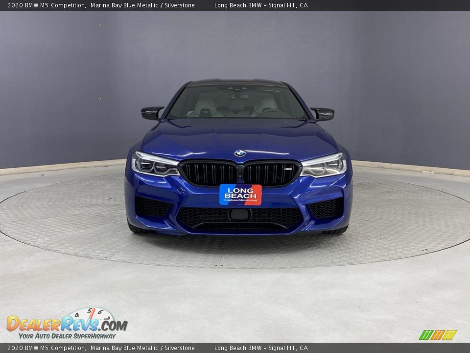 2020 BMW M5 Competition Marina Bay Blue Metallic / Silverstone Photo #2