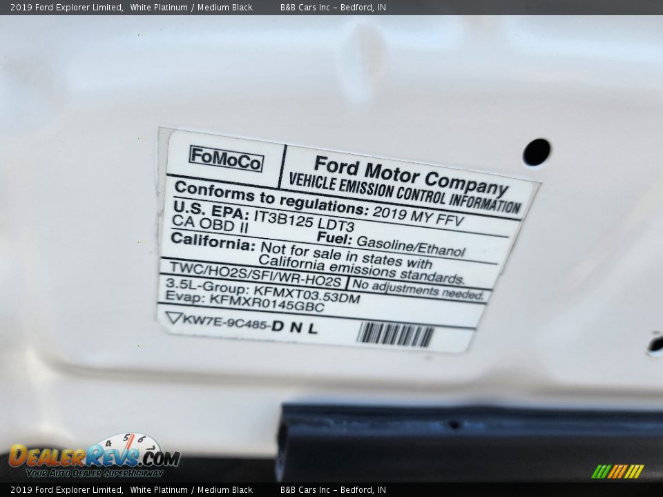 2019 Ford Explorer Limited White Platinum / Medium Black Photo #30