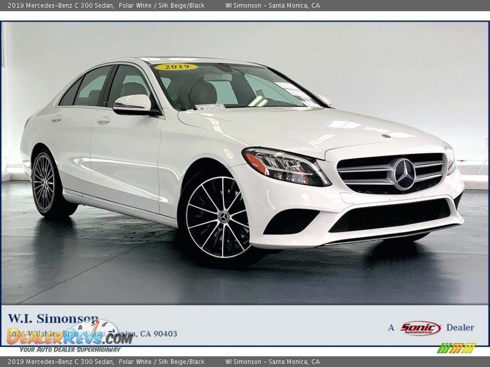 2019 Mercedes-Benz C 300 Sedan Polar White / Silk Beige/Black Photo #1
