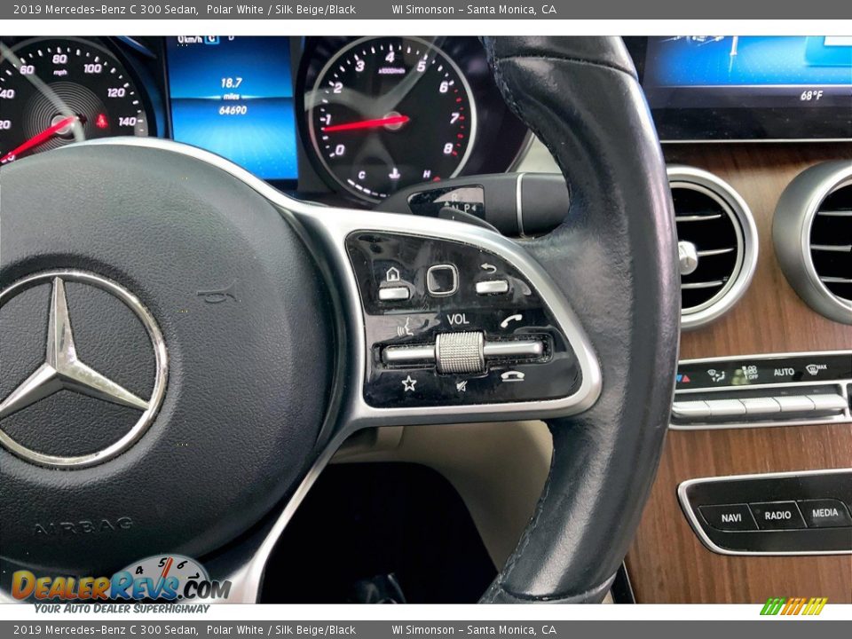 2019 Mercedes-Benz C 300 Sedan Polar White / Silk Beige/Black Photo #22