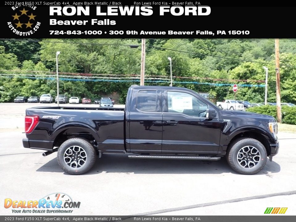 2023 Ford F150 XLT SuperCab 4x4 Agate Black Metallic / Black Photo #1