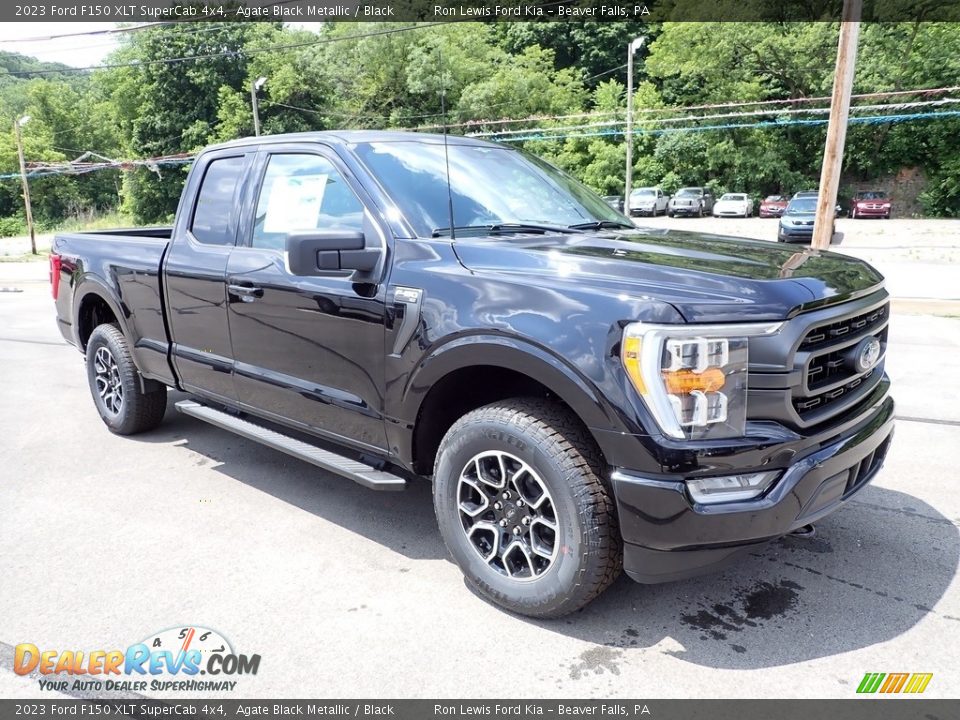 2023 Ford F150 XLT SuperCab 4x4 Agate Black Metallic / Black Photo #2