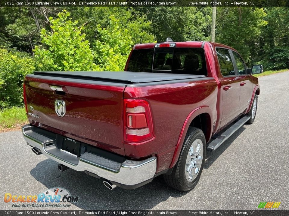 2021 Ram 1500 Laramie Crew Cab 4x4 Delmonico Red Pearl / Light Frost Beige/Mountain Brown Photo #6