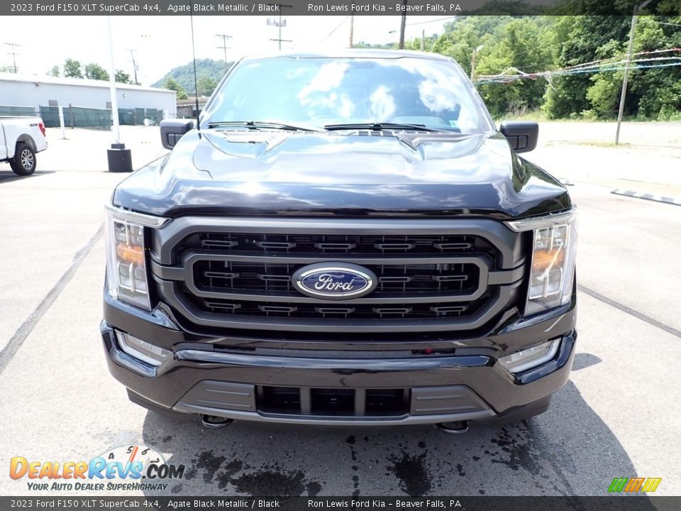 2023 Ford F150 XLT SuperCab 4x4 Agate Black Metallic / Black Photo #3