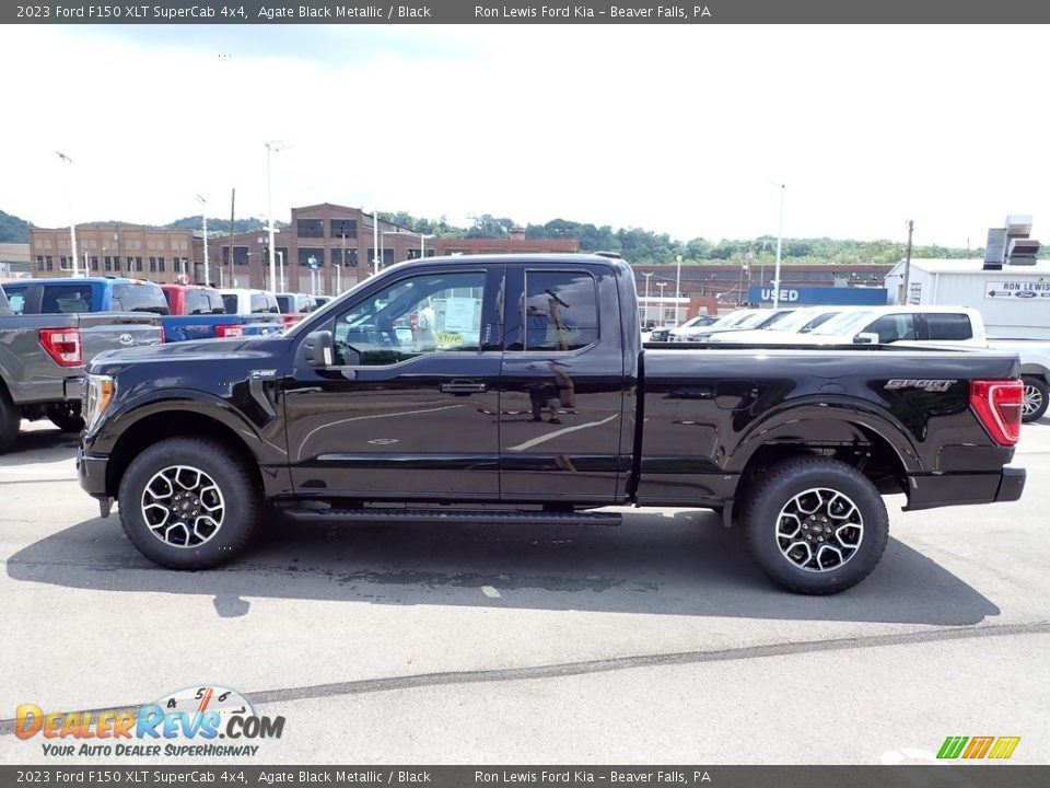 2023 Ford F150 XLT SuperCab 4x4 Agate Black Metallic / Black Photo #5