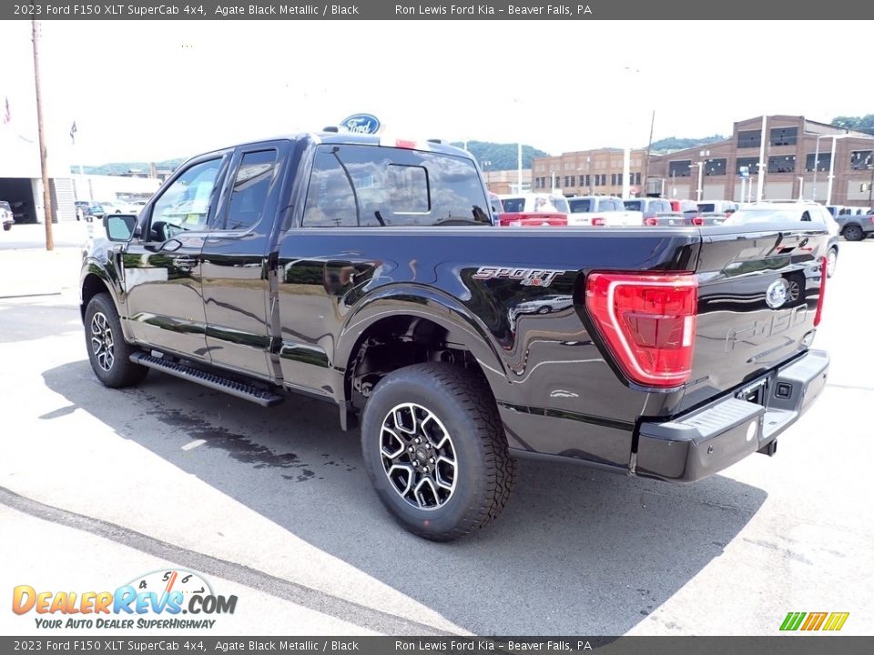 2023 Ford F150 XLT SuperCab 4x4 Agate Black Metallic / Black Photo #6